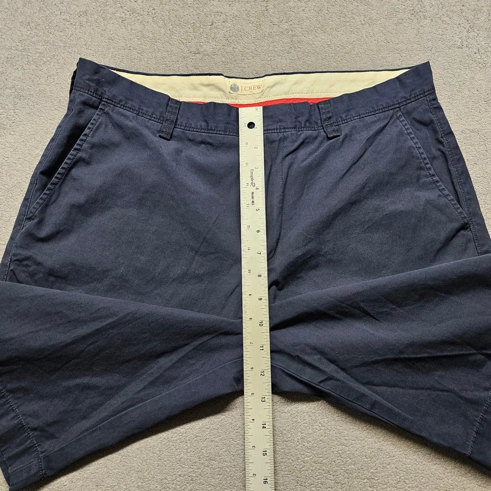 J.Crew Chino Shorts Men 35 Navy Regular Fit Flat Front Slash Pocket 10.5